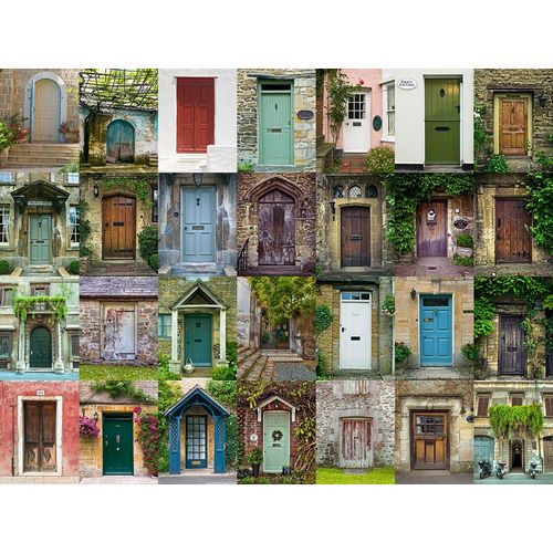 Collage of old doors